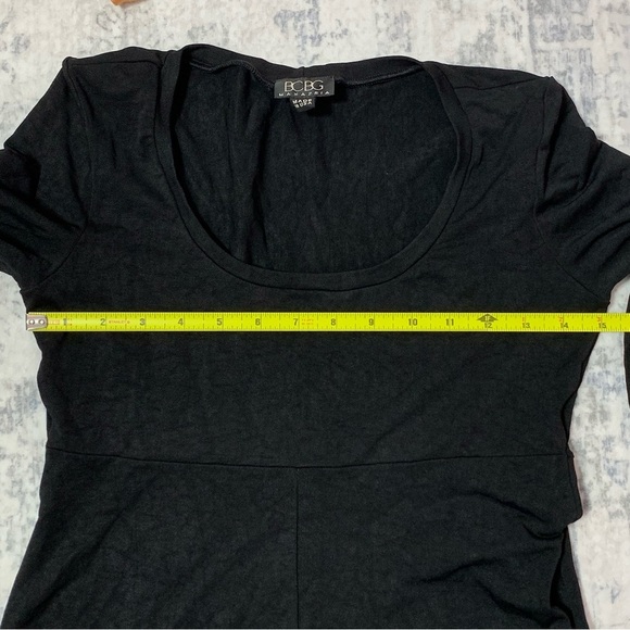 VTG Y2K BCBGMaxAzria Black Long Sleeve Skater Dress S - Picture 7 of 10